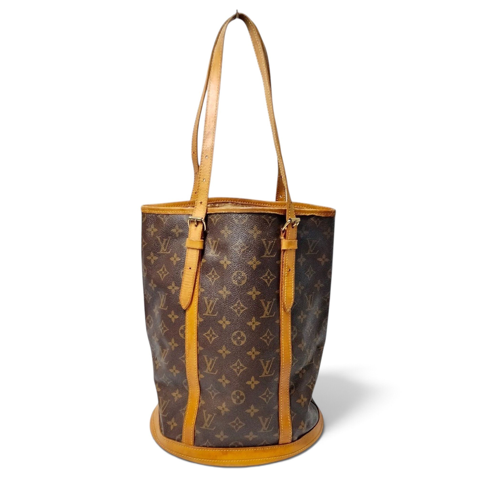 Bucket leather handbag