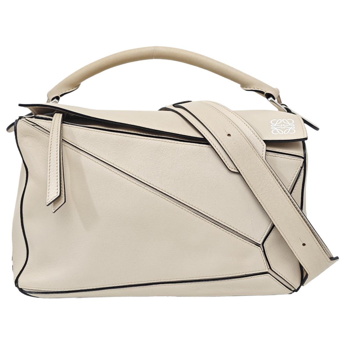 Puzzle leather handbag