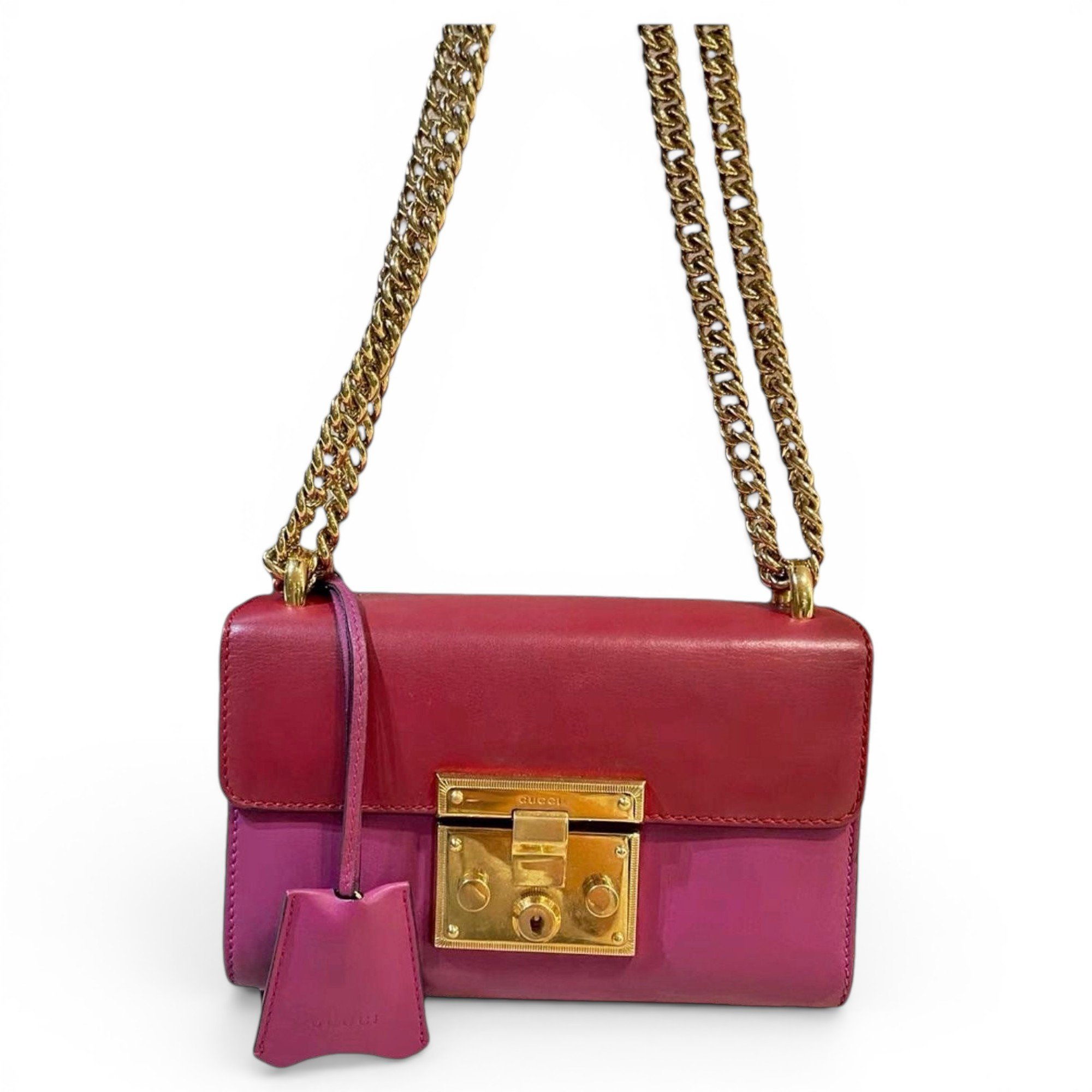 Padlock leather crossbody bag