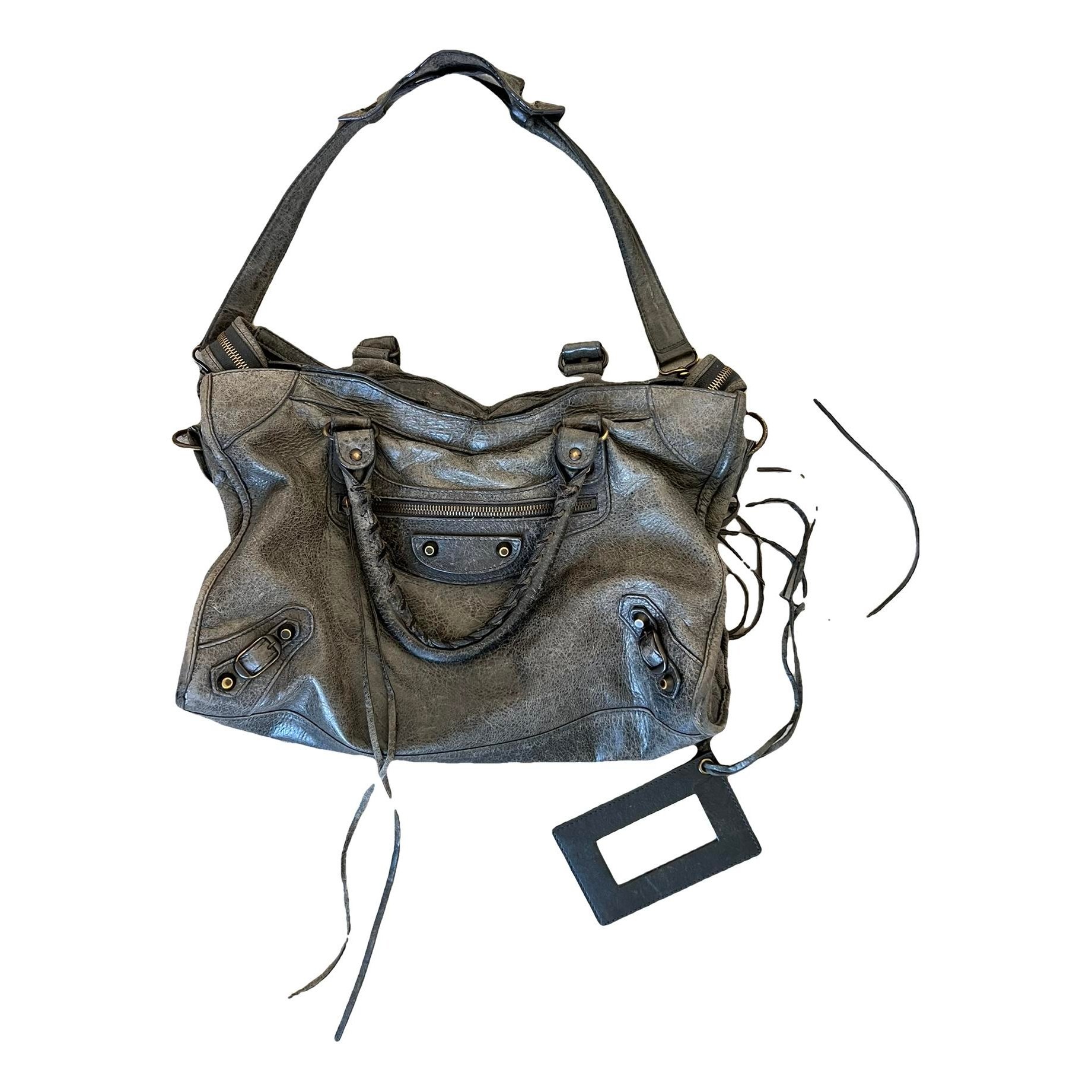 City leather handbag