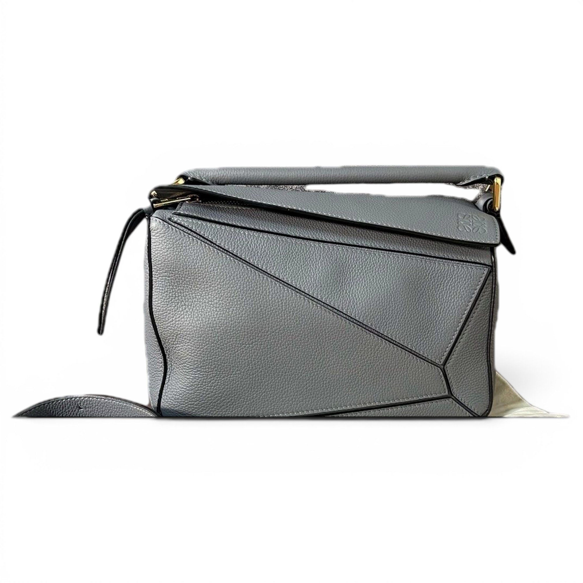 Puzzle leather handbag