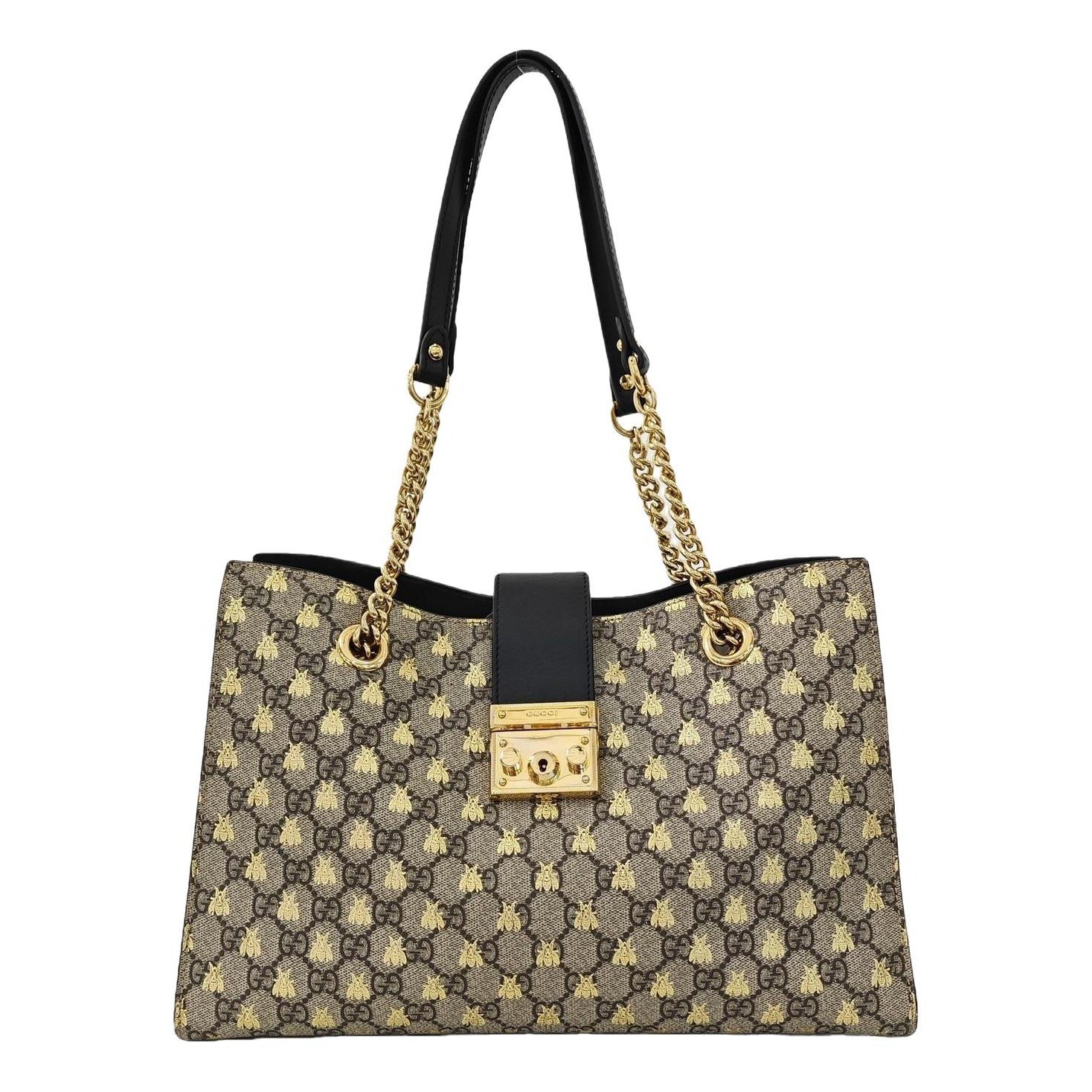 Padlock leather handbag