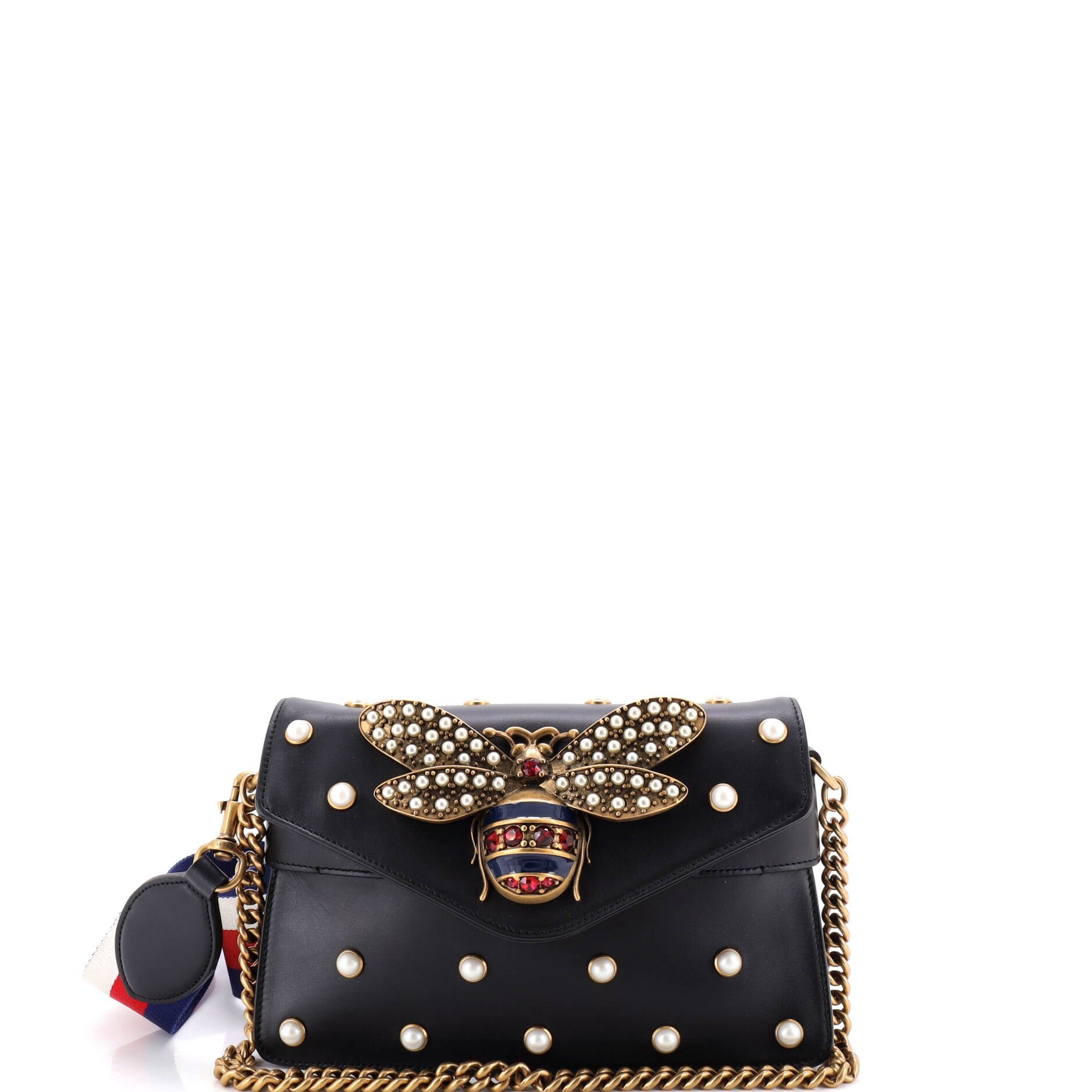 Broadway Pearly Bee Shoulder Bag Embellished Leather Mini