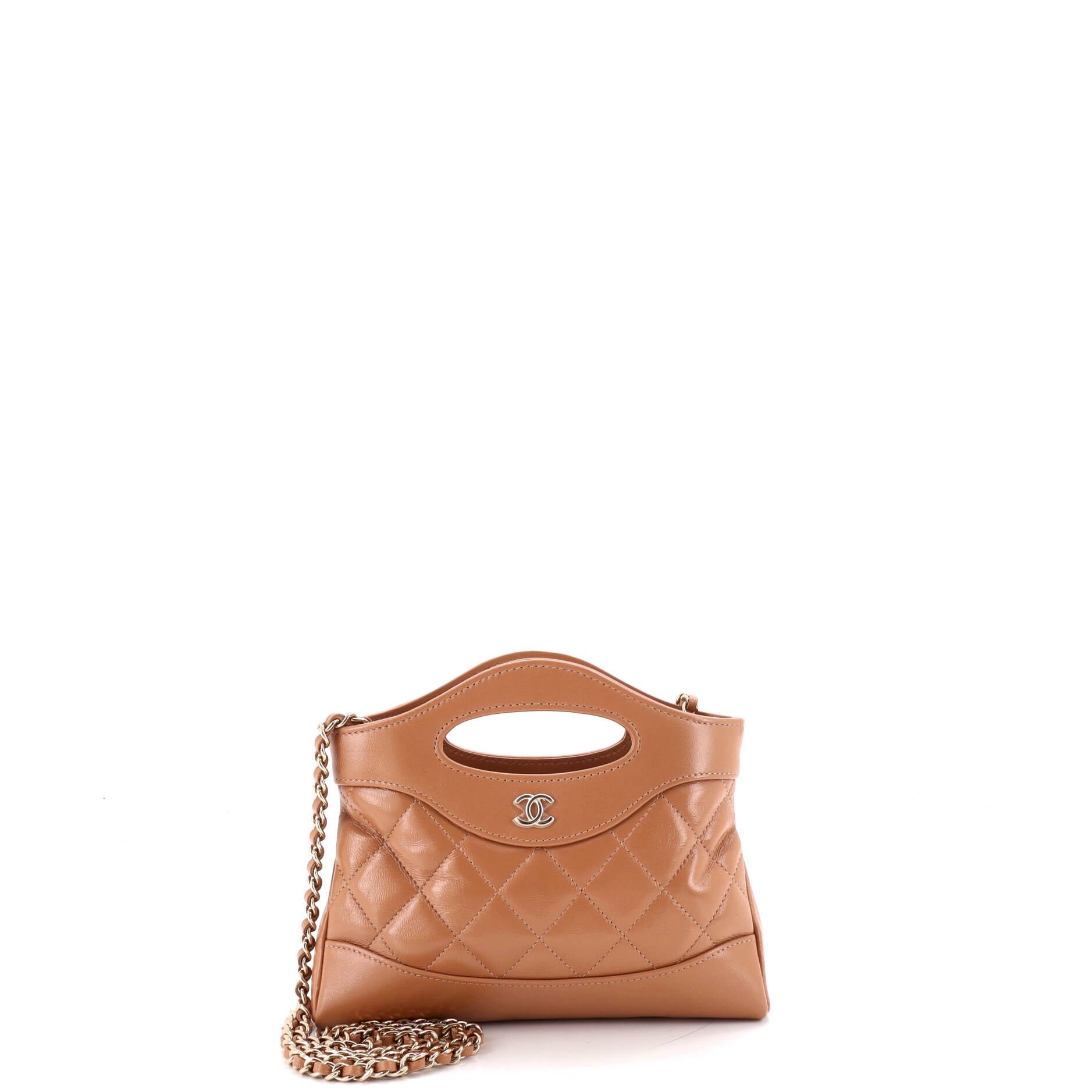 31 Shopping Bag Clutch with Chain Quilted Lambskin Small