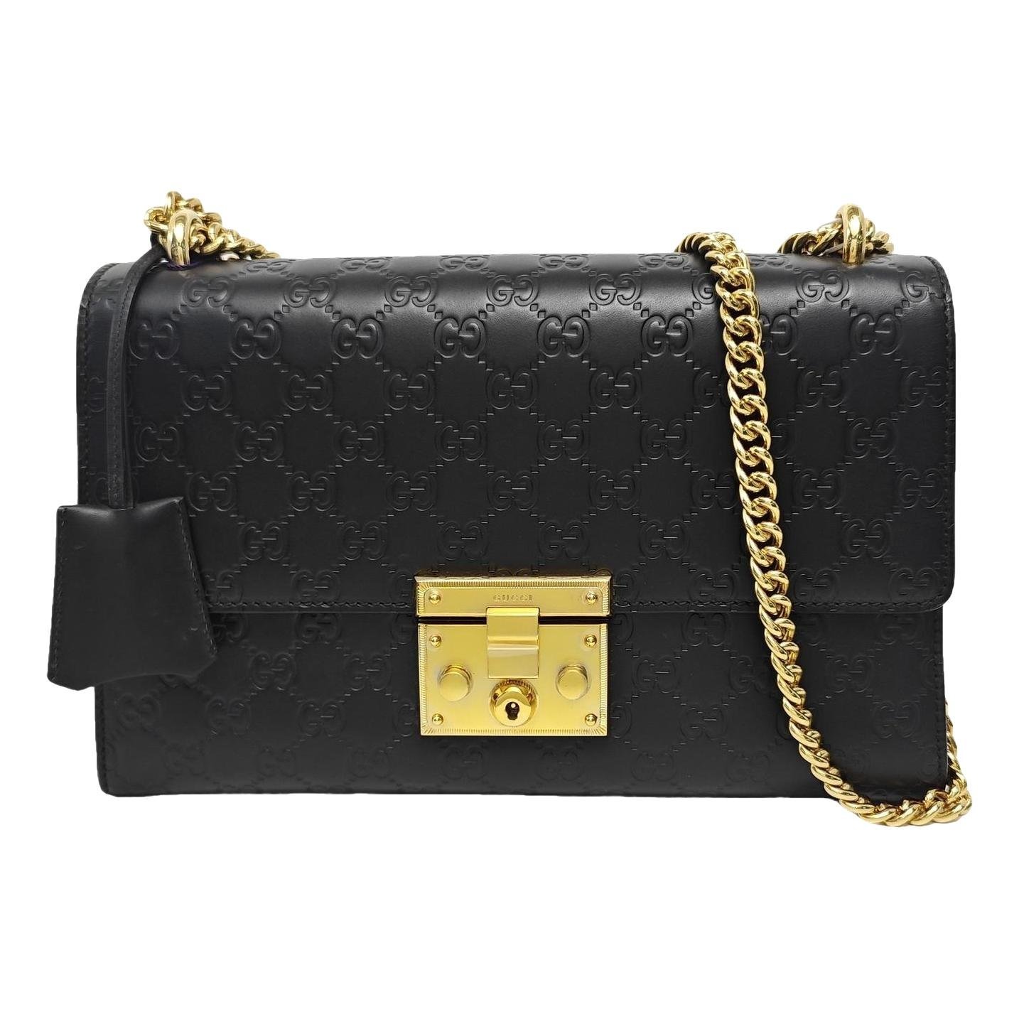Padlock leather handbag