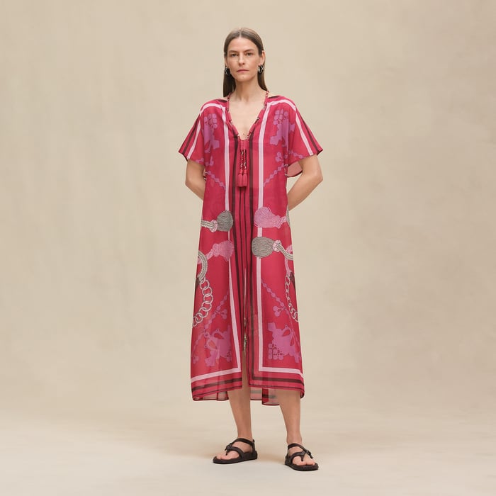 Rose Framboise "Palefroi Remix" Maxi Beach Caftan