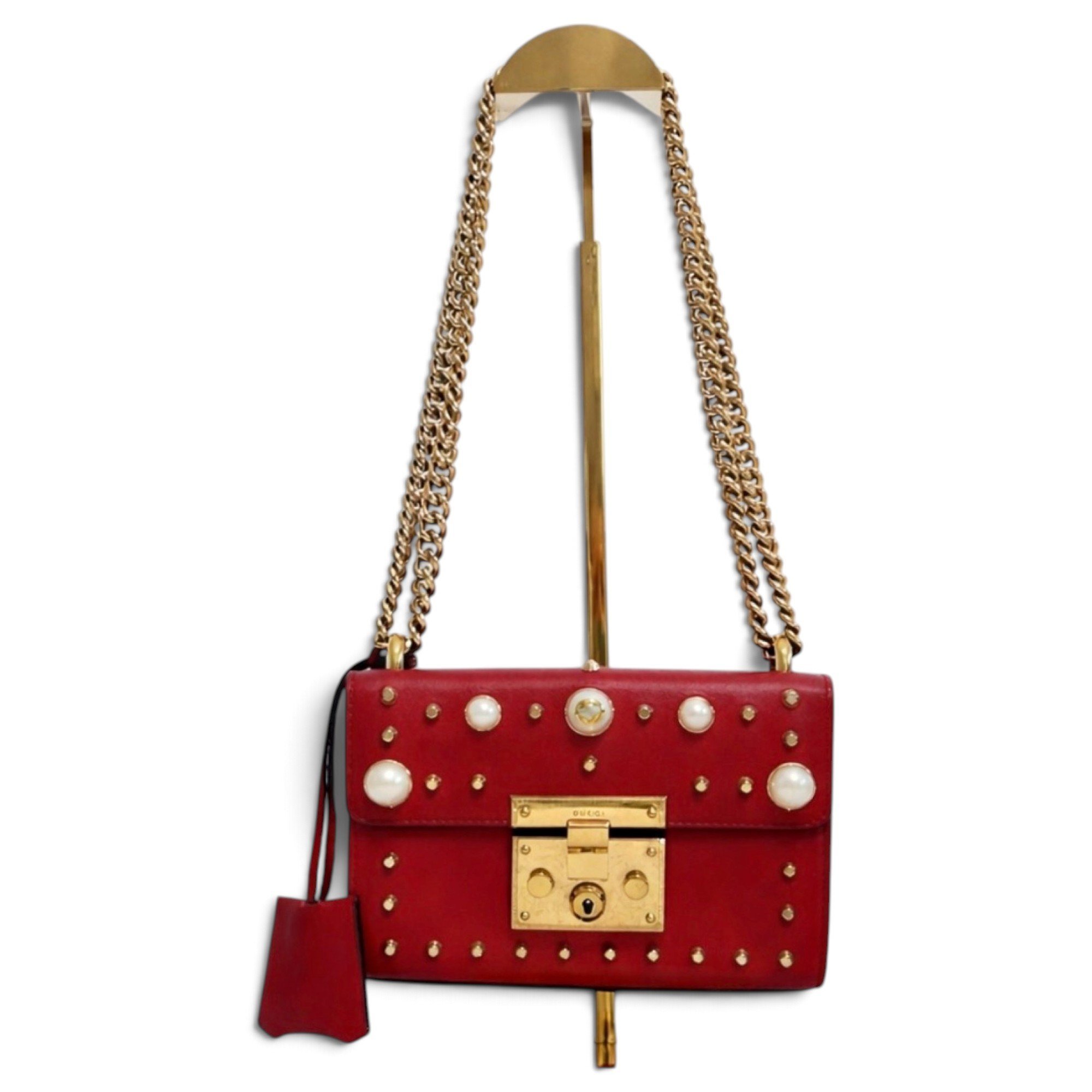 Padlock leather handbag