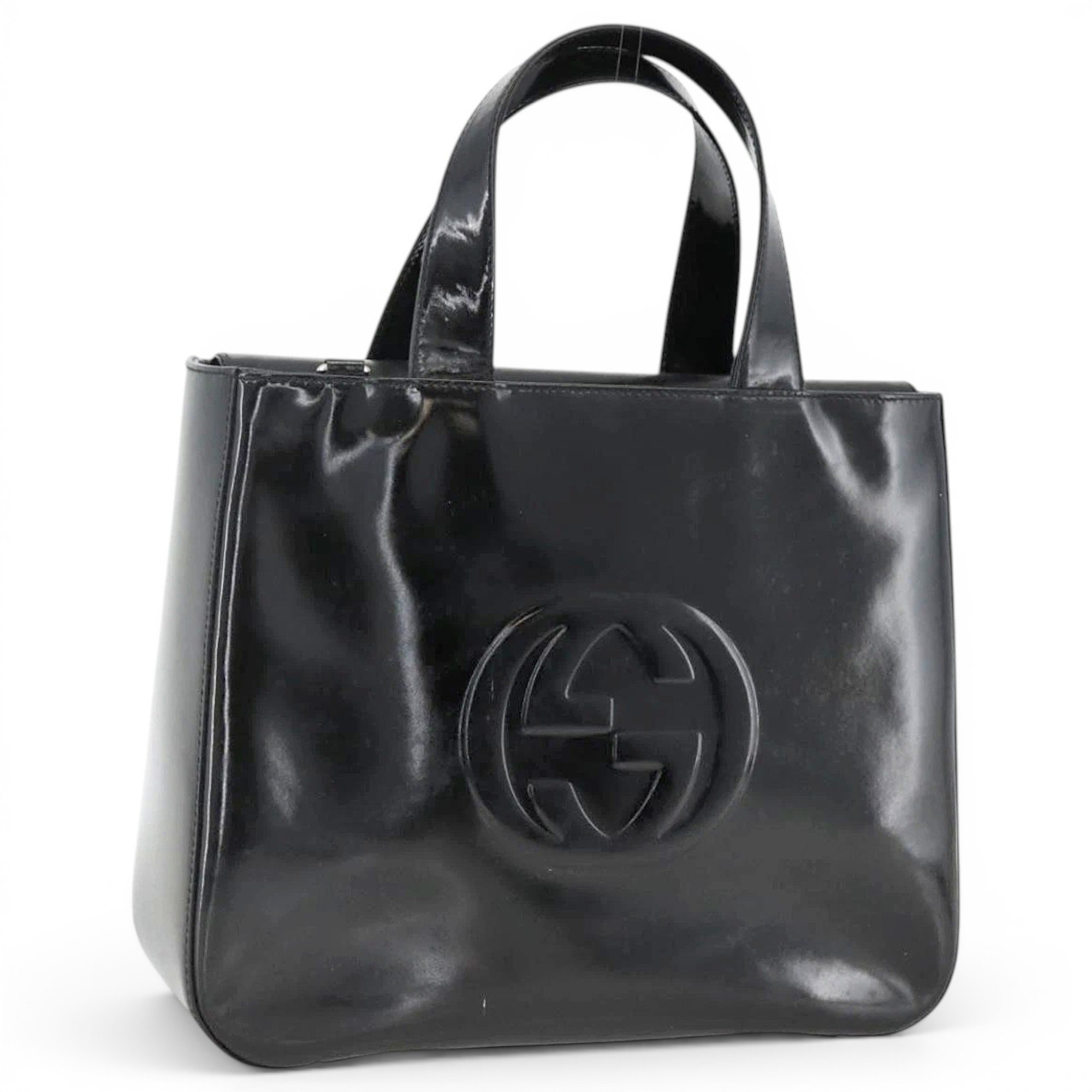 Patent leather handbag