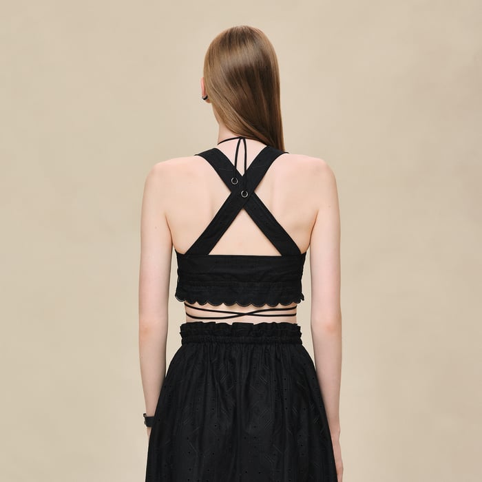 Noir Embroidered Bra