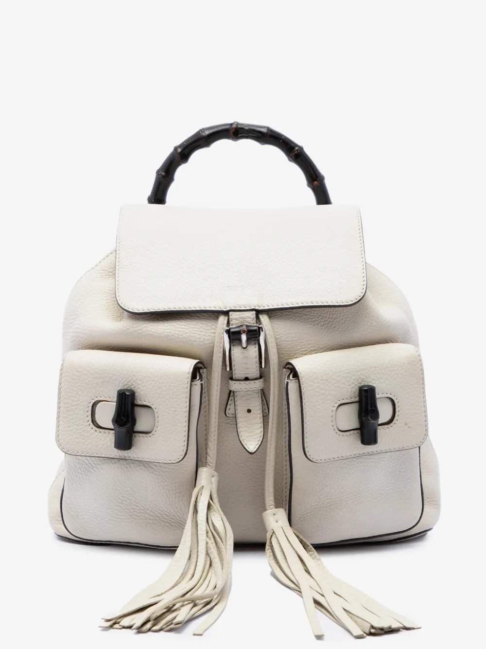 2016-2026 Grained Calfskin Bamboo Tassel backpack