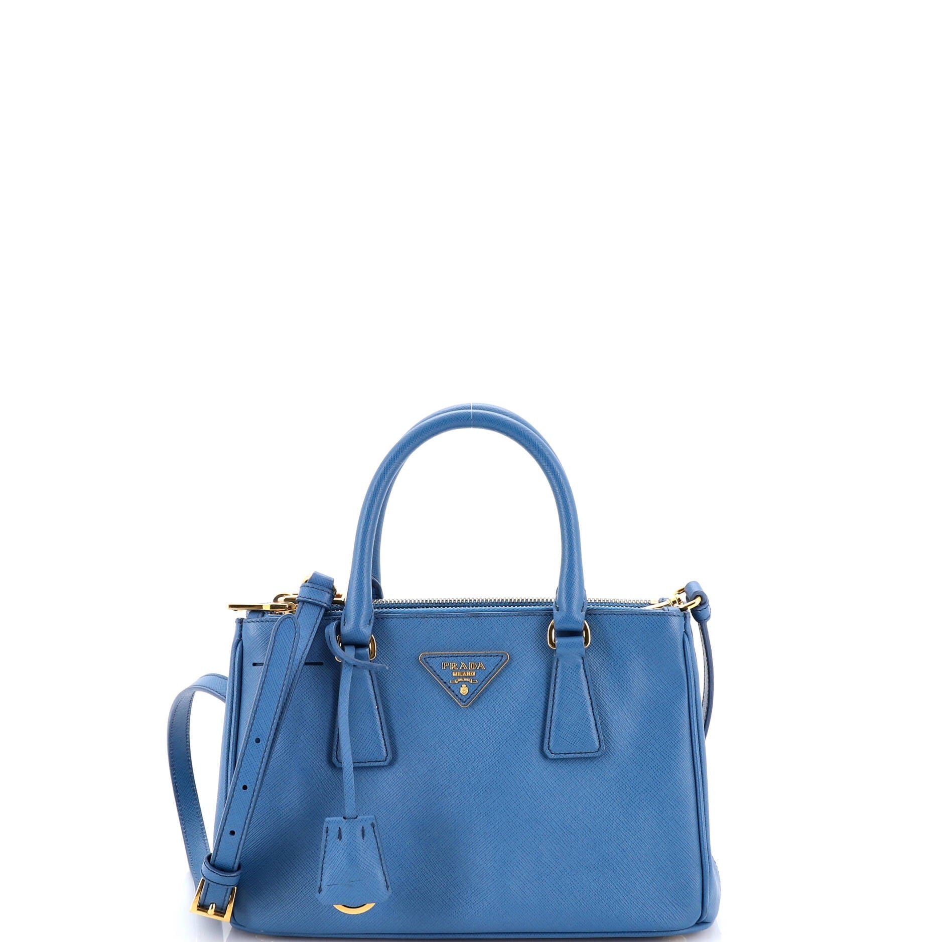Prada Double Zip Lux Tote Saffiano Leather Small