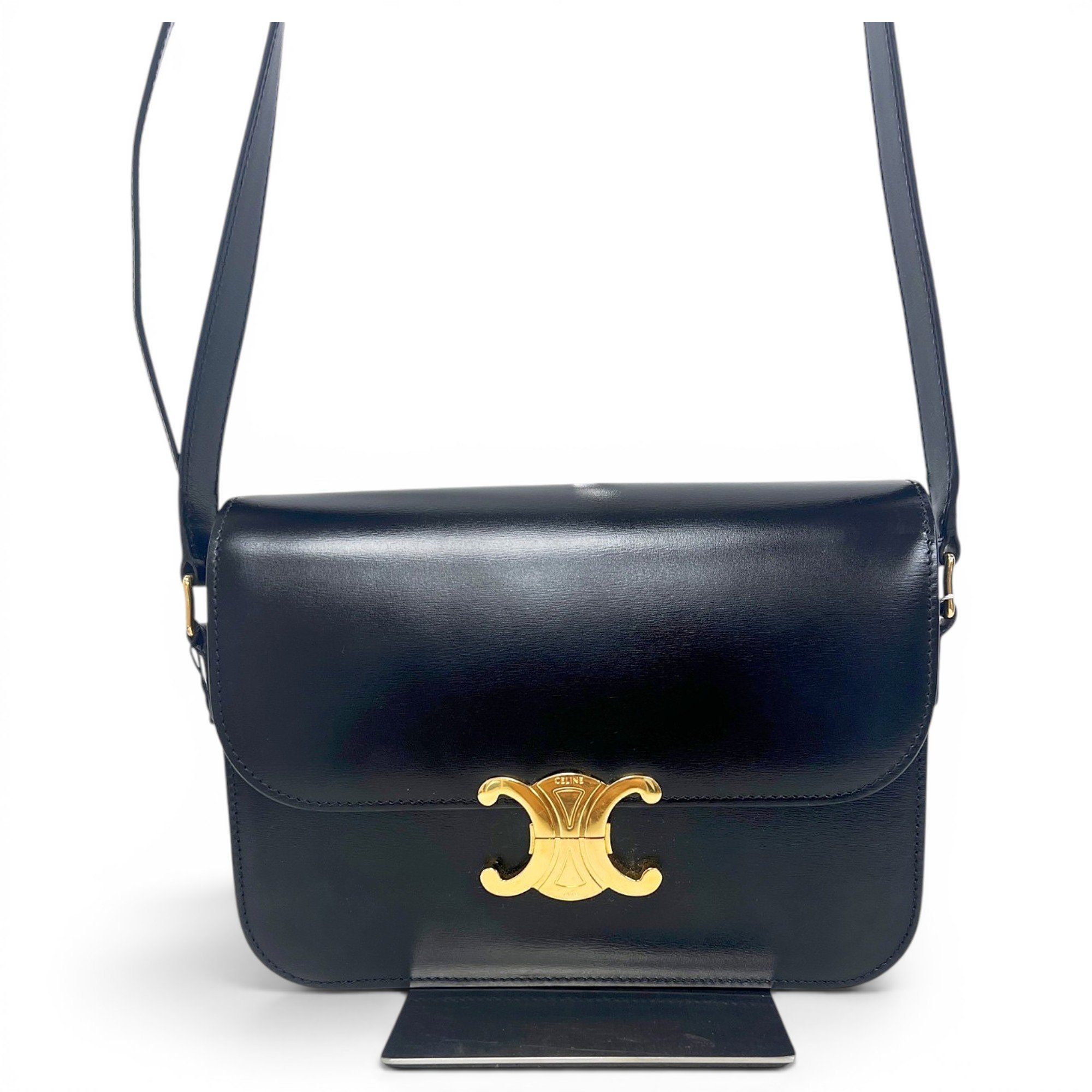 Triomphe chain leather crossbody bag