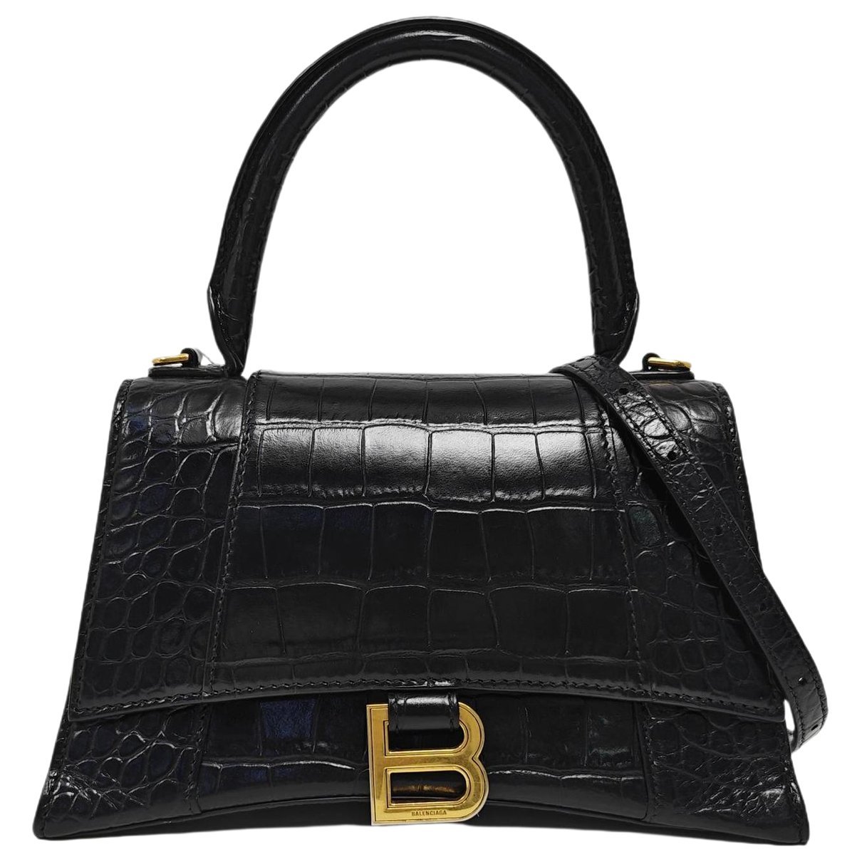 Hourglass leather handbag
