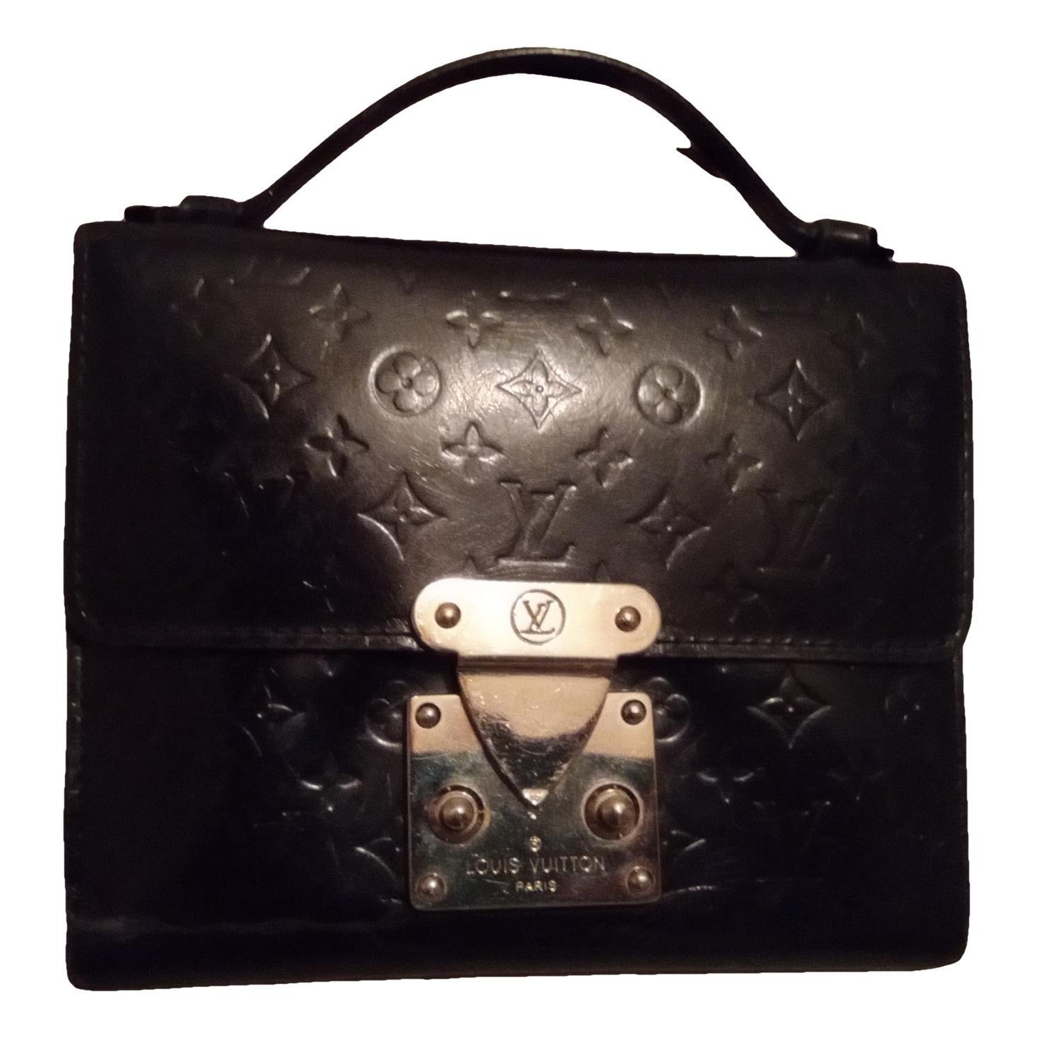 Fold patent leather handbag