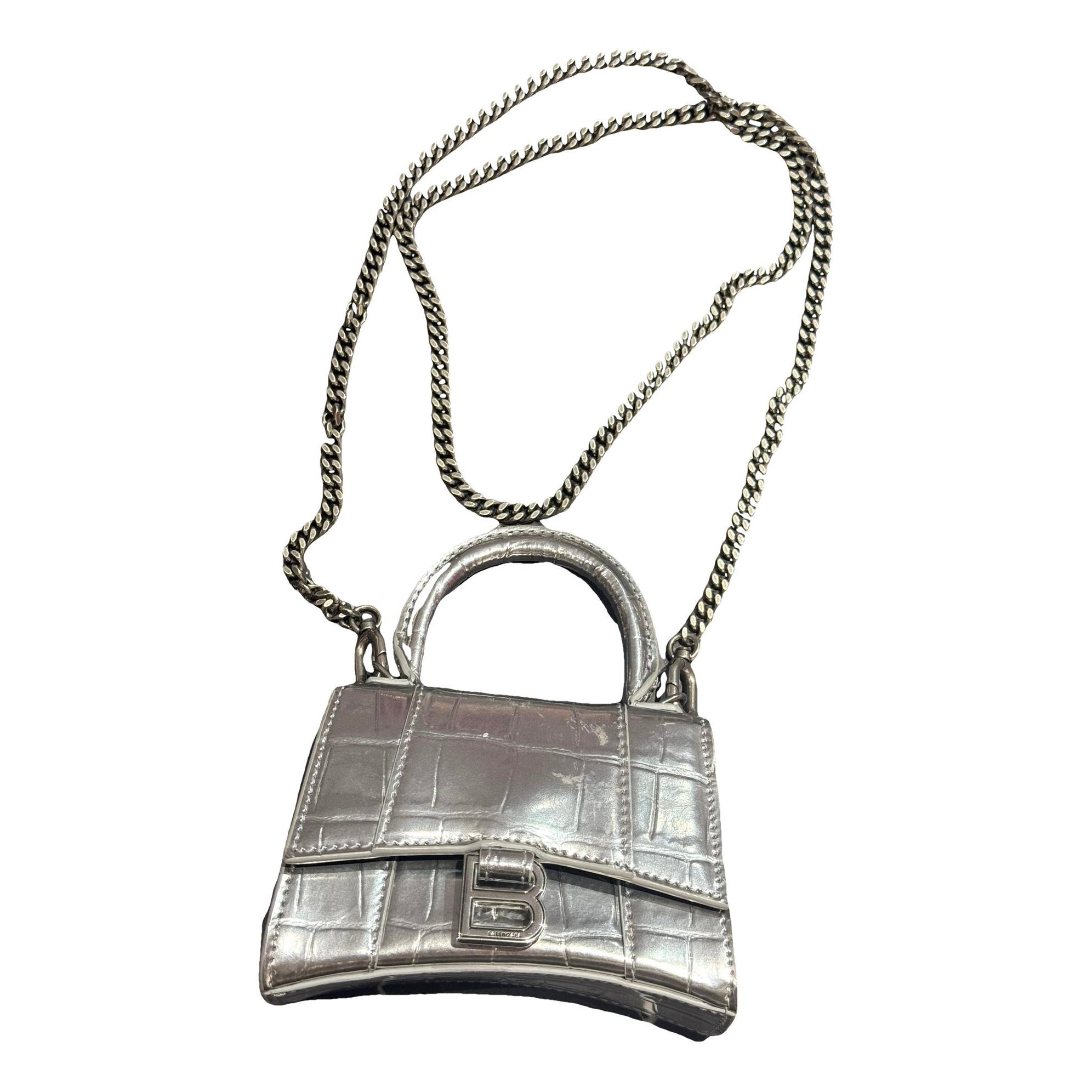 Hourglass leather crossbody bag