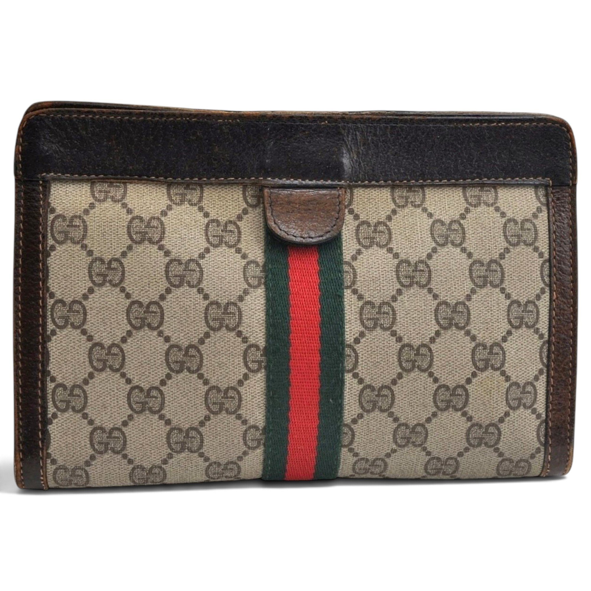 Leather clutch bag