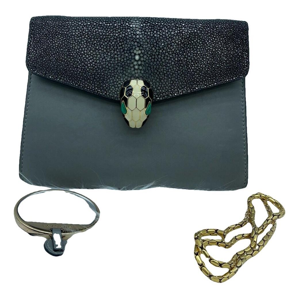 Serpenti leather handbag