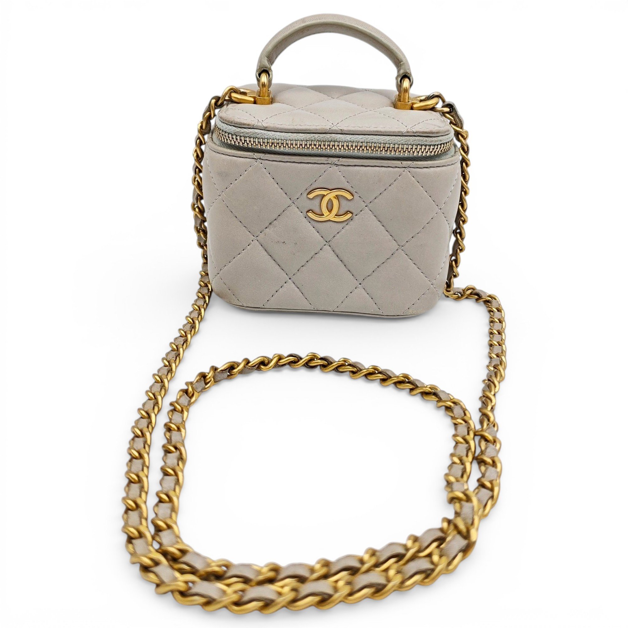 Vanity leather handbag