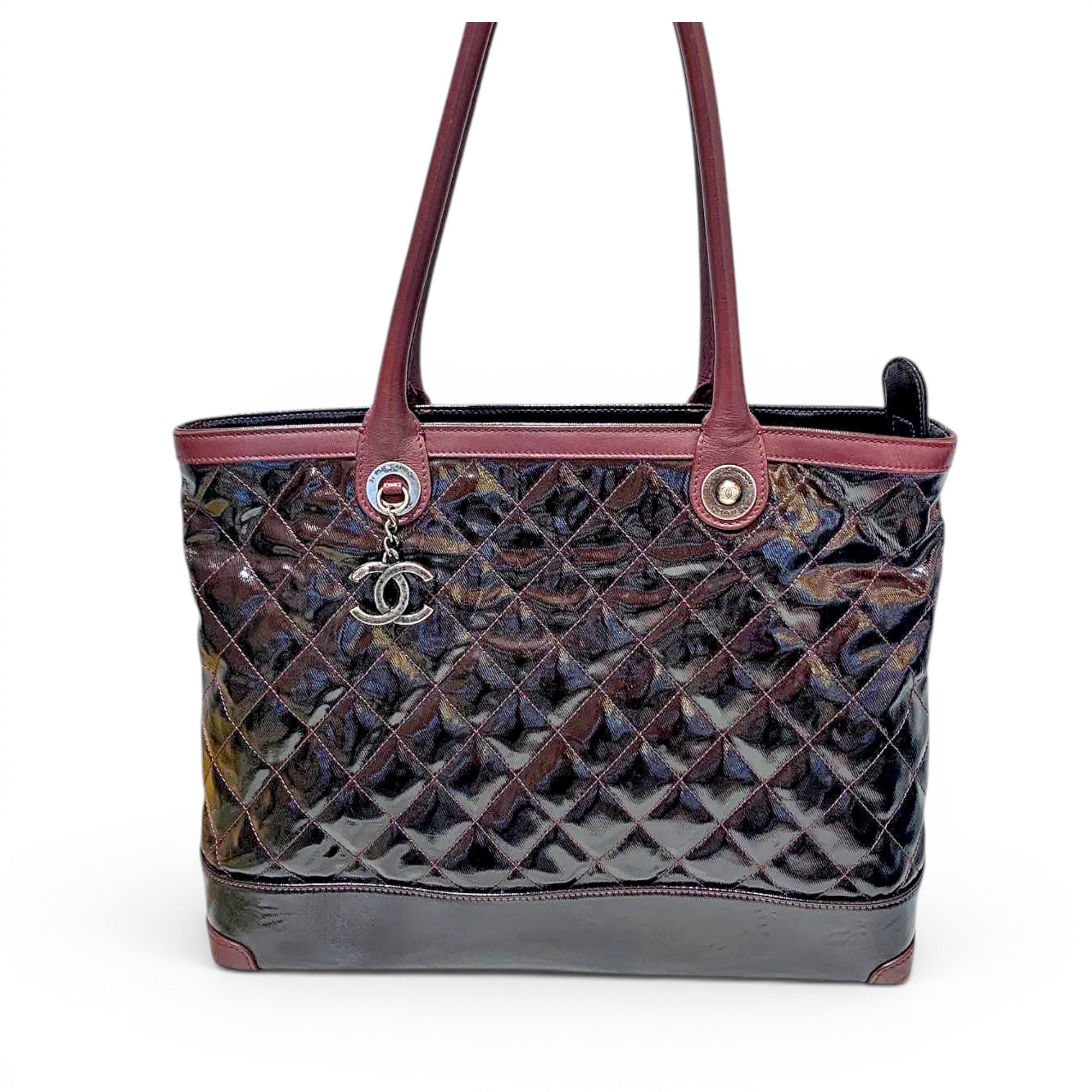 Patent leather tote