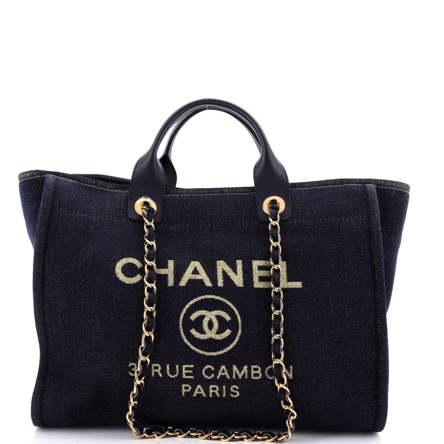 Chanel Deauville Tote Lurex Canvas Medium