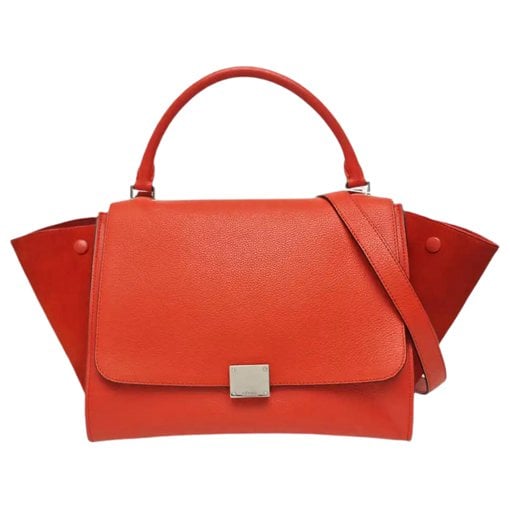 Trapèze leather handbag