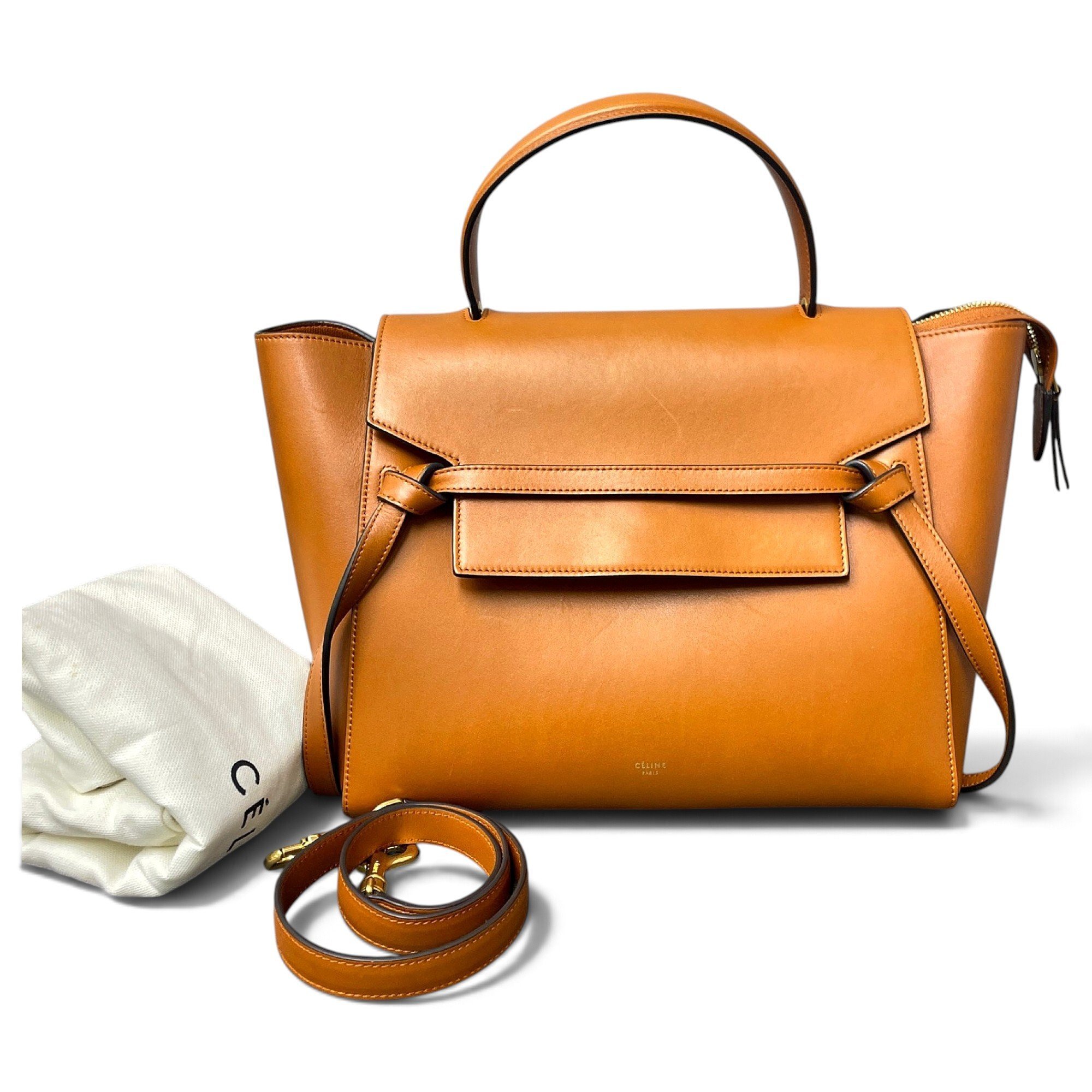 Belt leather handbag