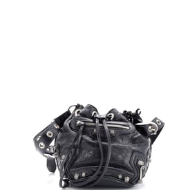 Balenciaga Le Cagole Giant Studs Bucket Bag Leather XS