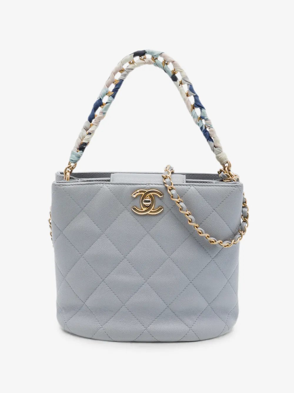 2019 CC Quilted Caviar Chain Scarf Handle bucket bag