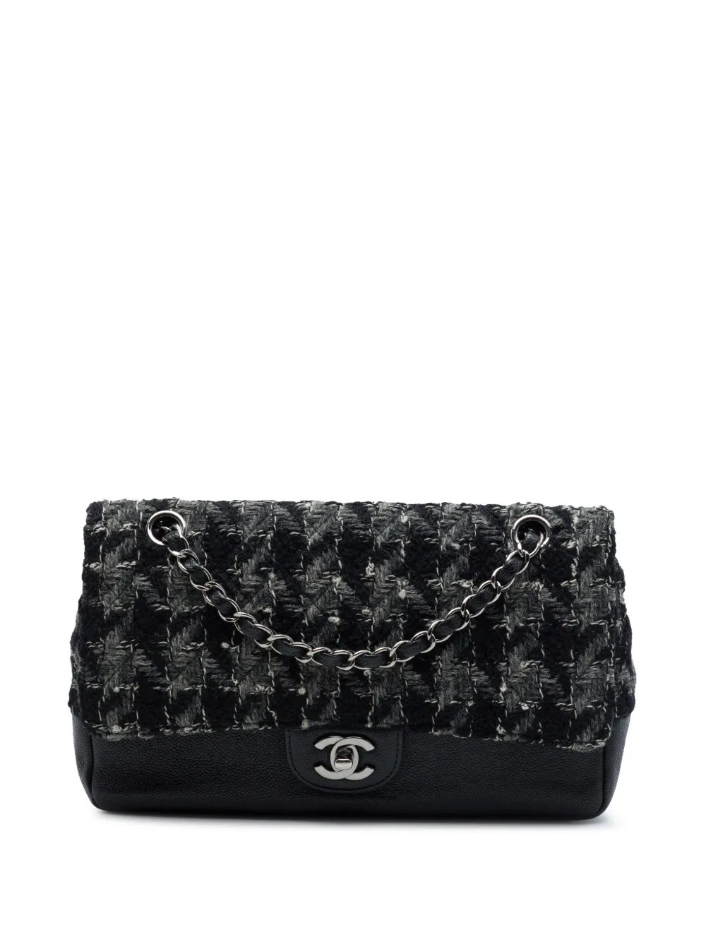 2016-2017 Medium Classic Tweed and Caviar Double Flap shoulder bag