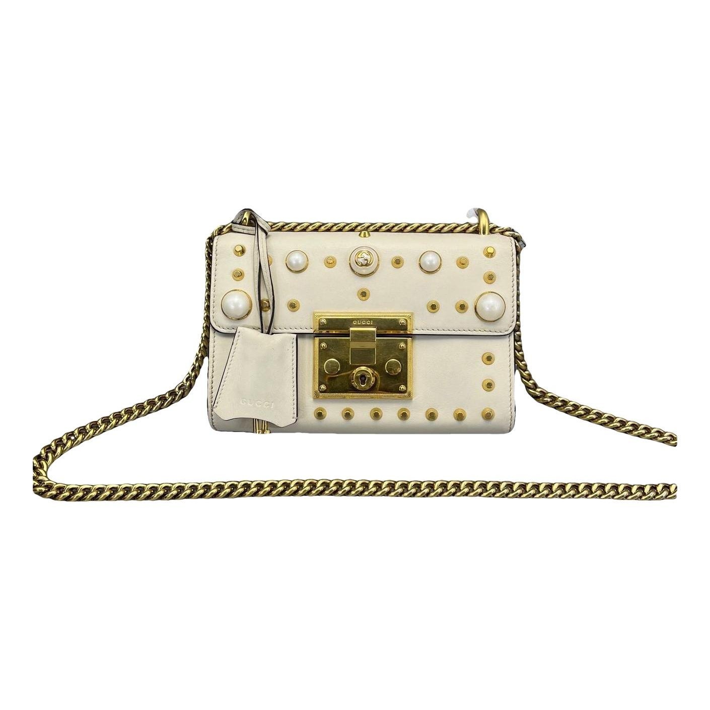 Padlock leather handbag