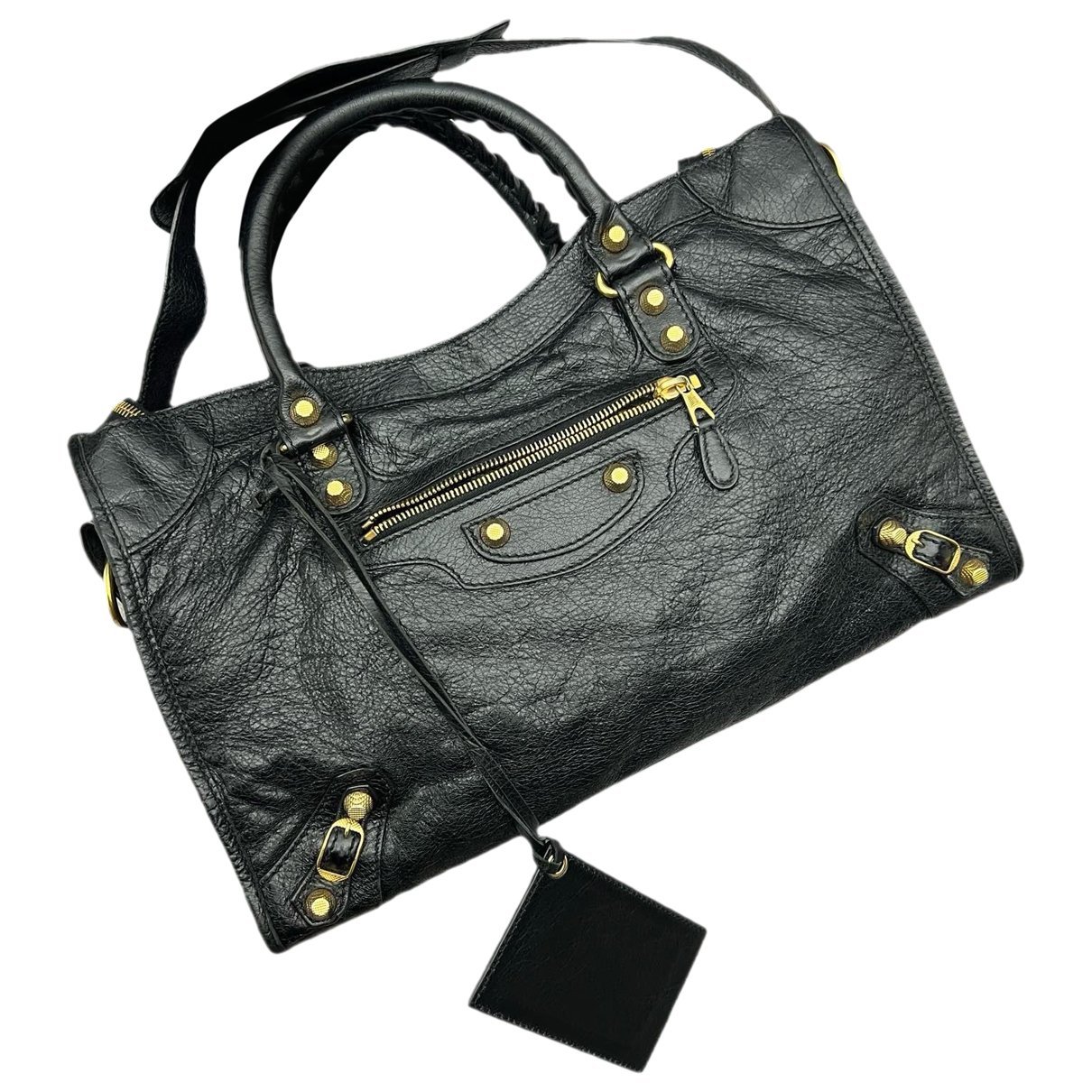 City leather handbag