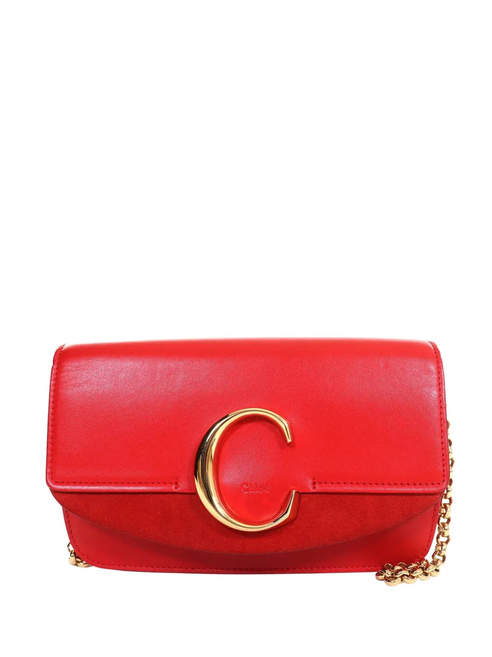 Chloe 2019 Mini Calfskin and Suede C Chain crossbody bag
