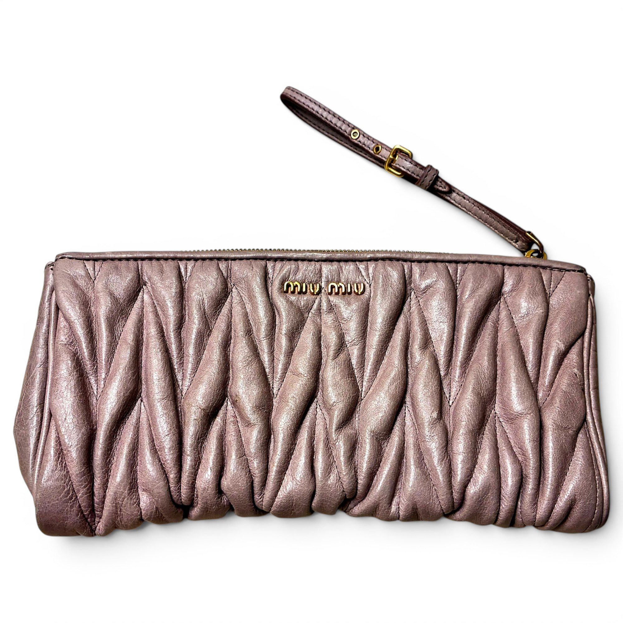 Leather clutch bag