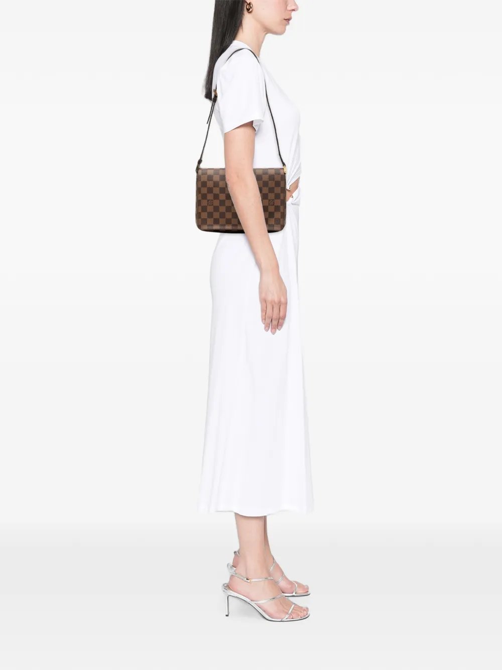 2002 Damier Ebene Musette Tango Short Strap shoulder bag