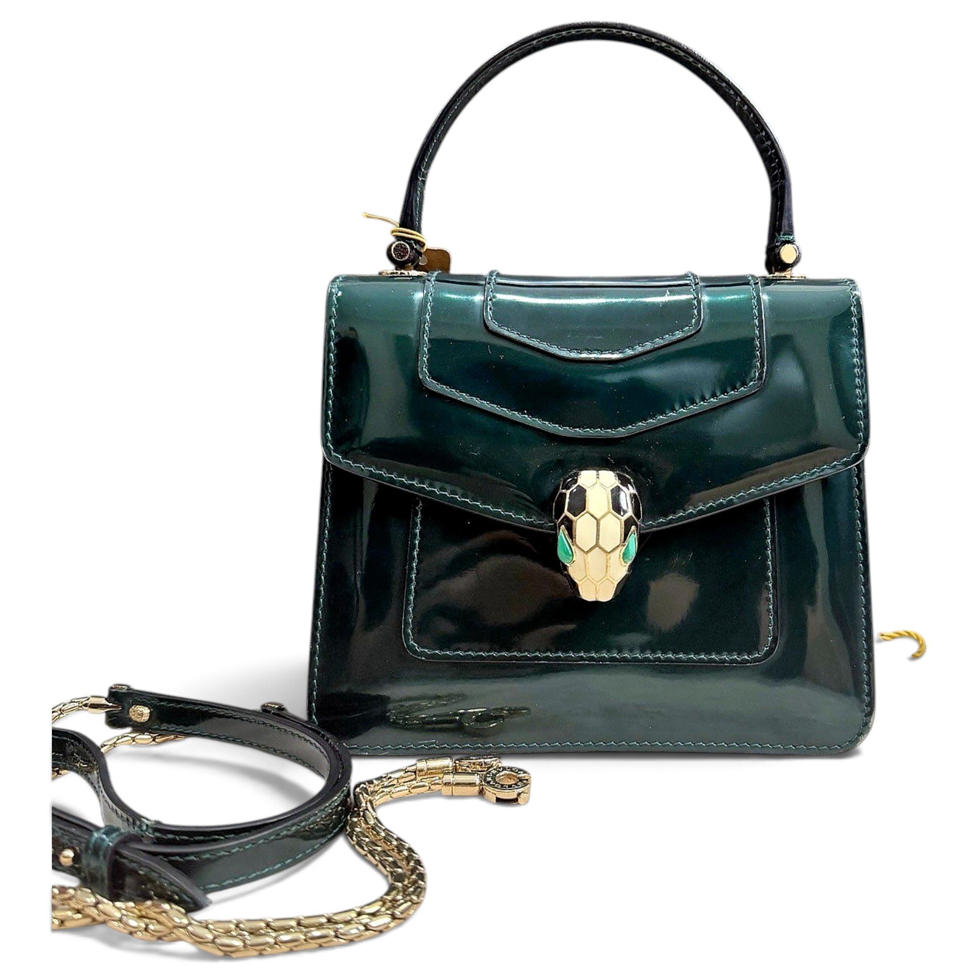 Serpenti patent leather handbag
