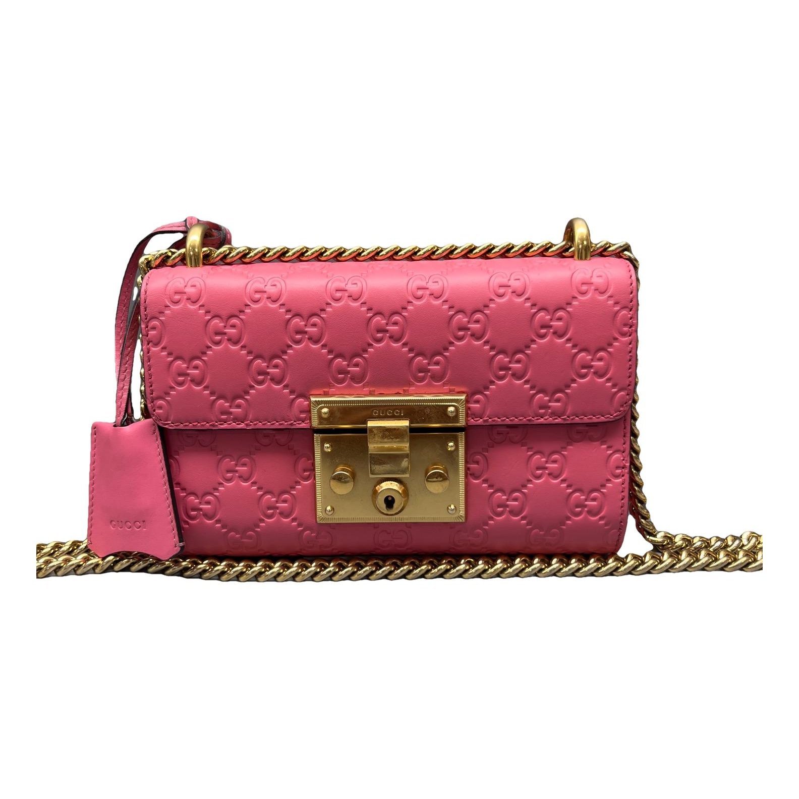 Padlock leather handbag
