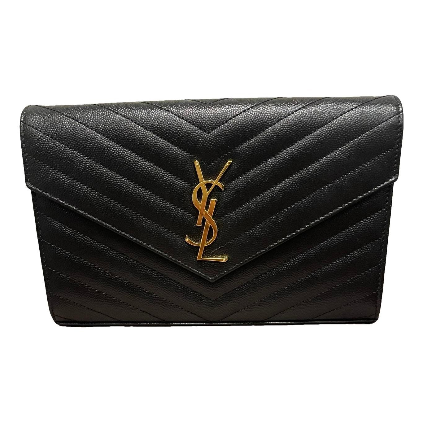 Leather clutch bag
