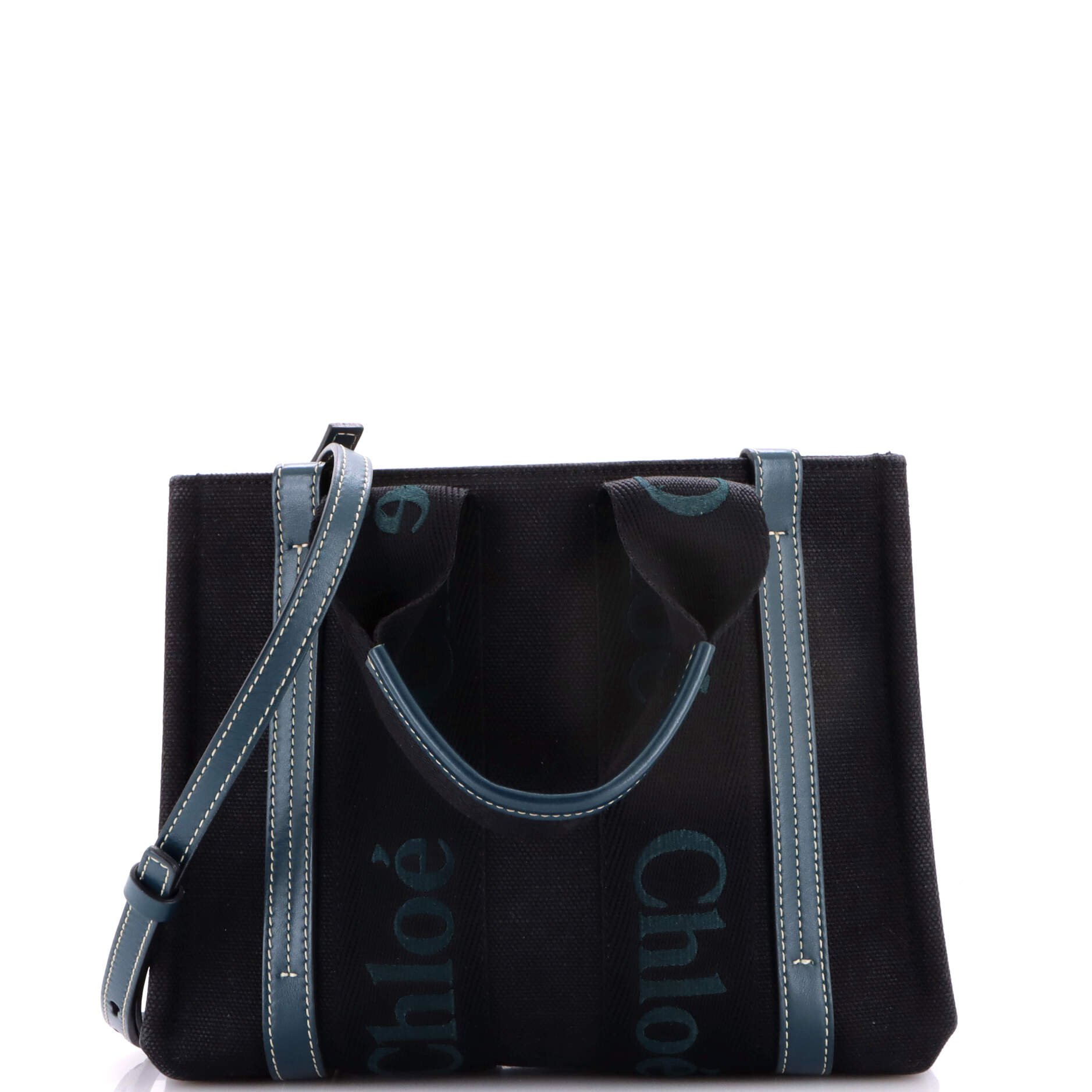 Woody Tote Canvas with Leather Small