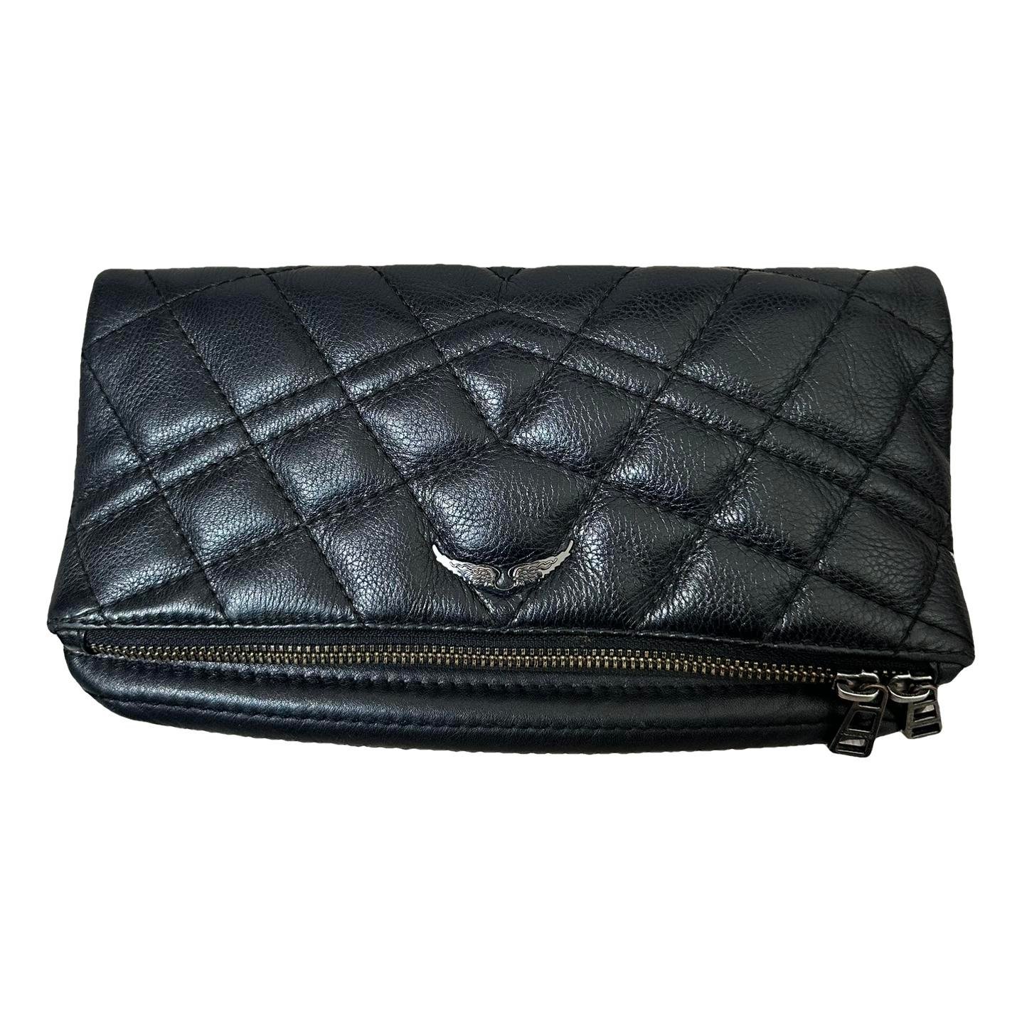 Rock leather clutch bag
