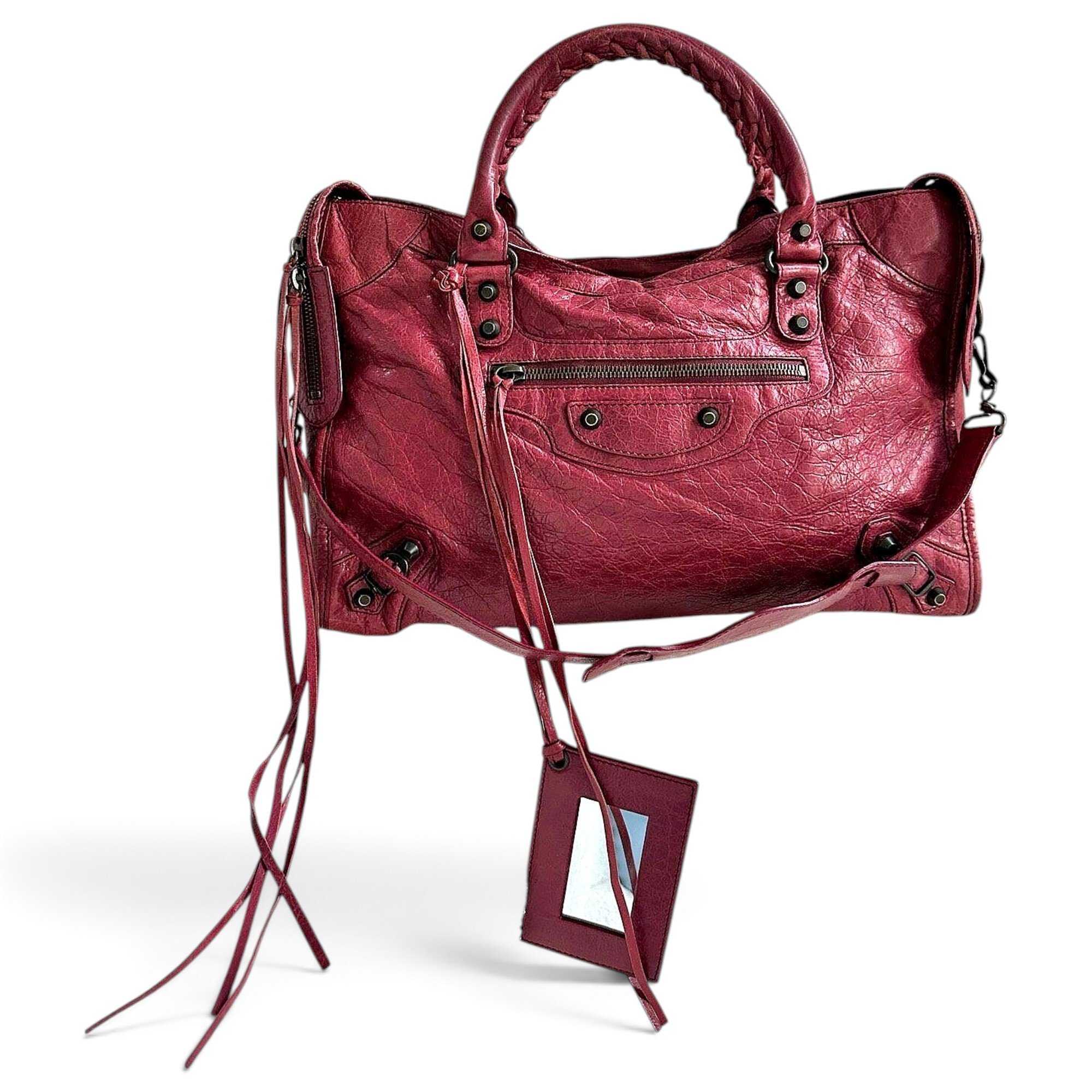 City leather handbag