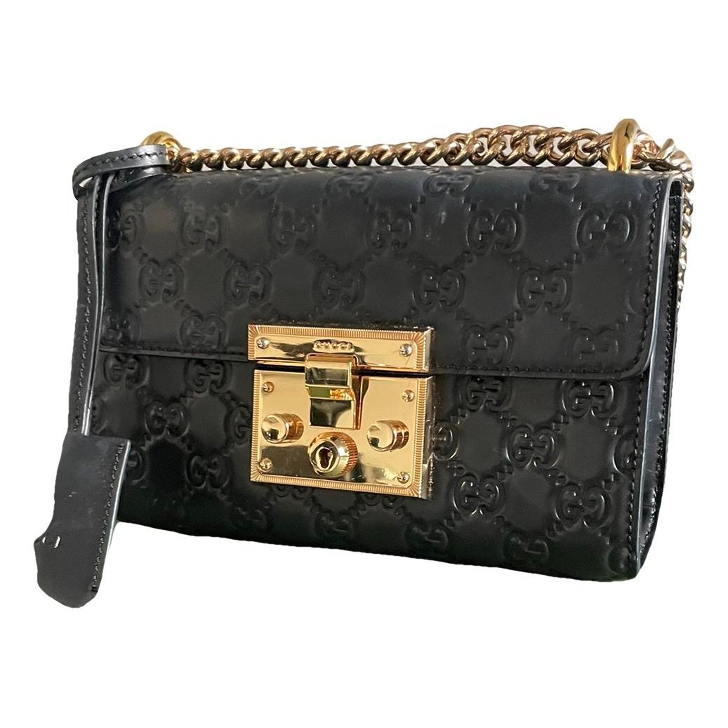 Padlock leather crossbody bag