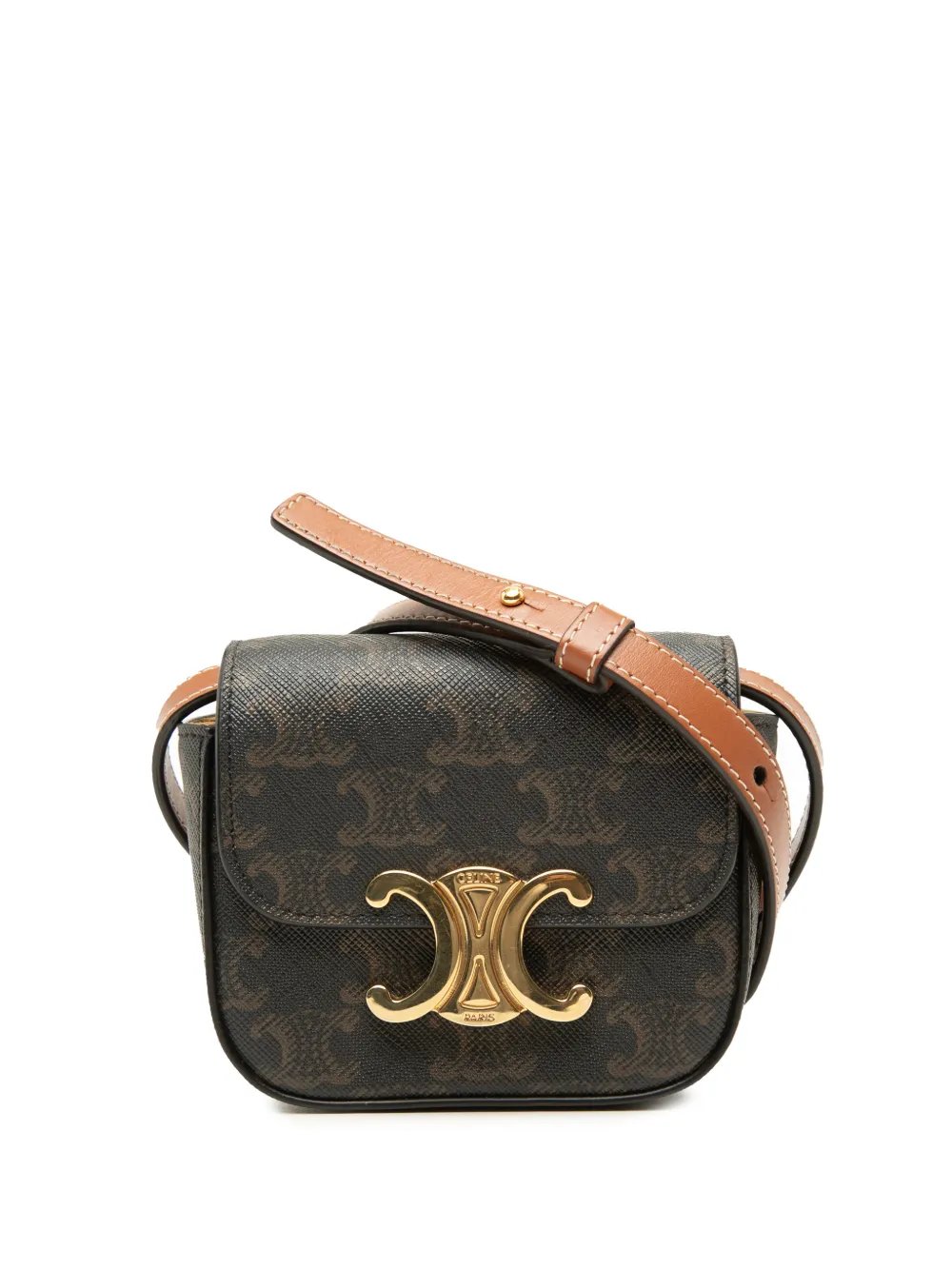 2022 Mini Triomphe Coated Canvas Claude crossbody bag