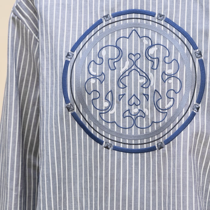 Bleu Denim Embroidered Blouse