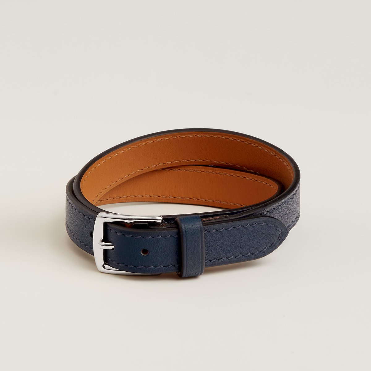 Hermès レザーブレスレット 《エトリヴィエール》 ドゥブルトゥール PM