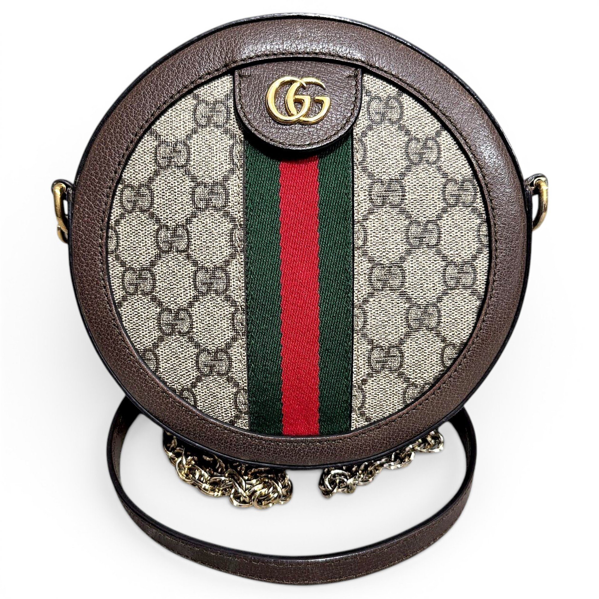 Ophidia Round leather crossbody bag