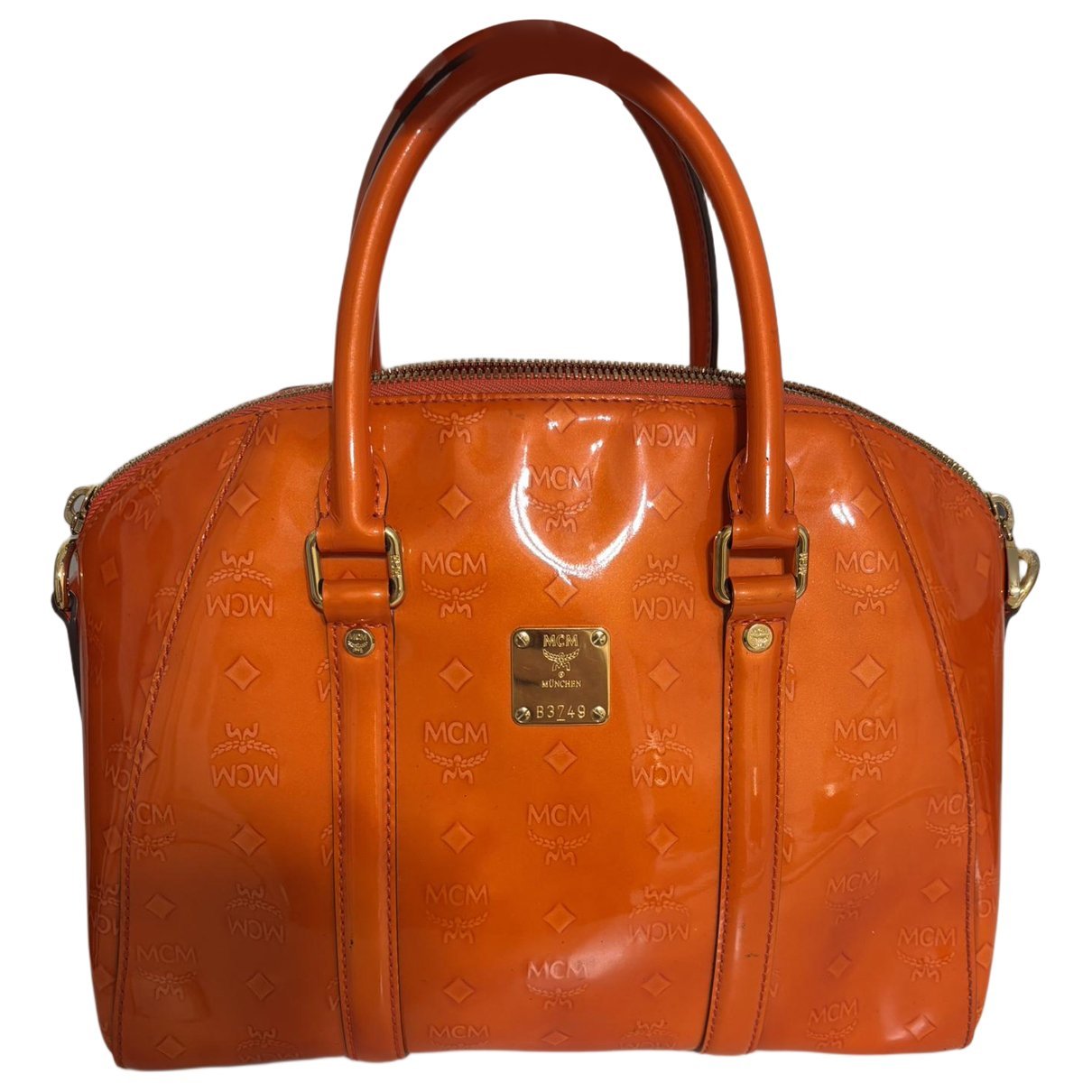 Boston patent leather bowling bag