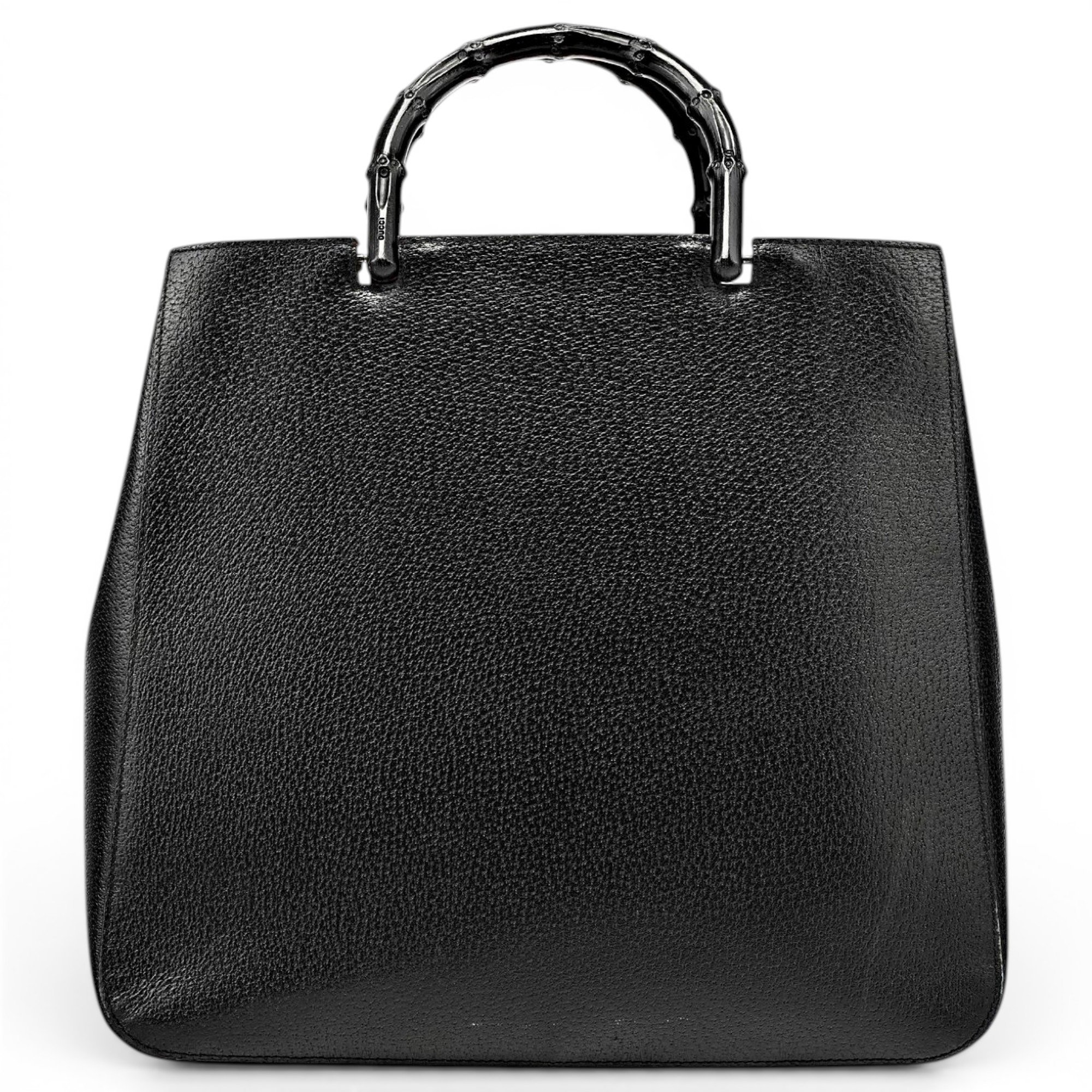 Bamboo Top Handle leather handbag