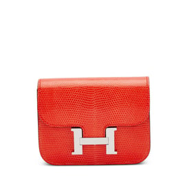 Hermes Orange Poppy Shiny Niloticus Lizard Constance Slim Palladium Hardware, 2023