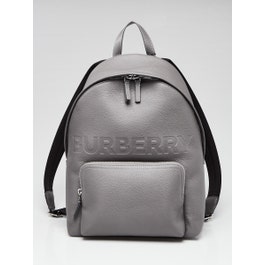 Burberry Burberry Grey Leather Embossed Abbeydale Backpack Bag