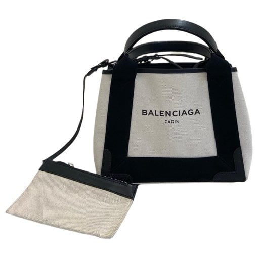 Navy cabas cloth handbag